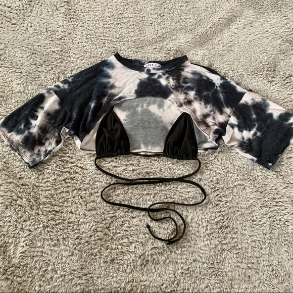 Shrug Top with String Bikini Bra - Picture 1 of 3